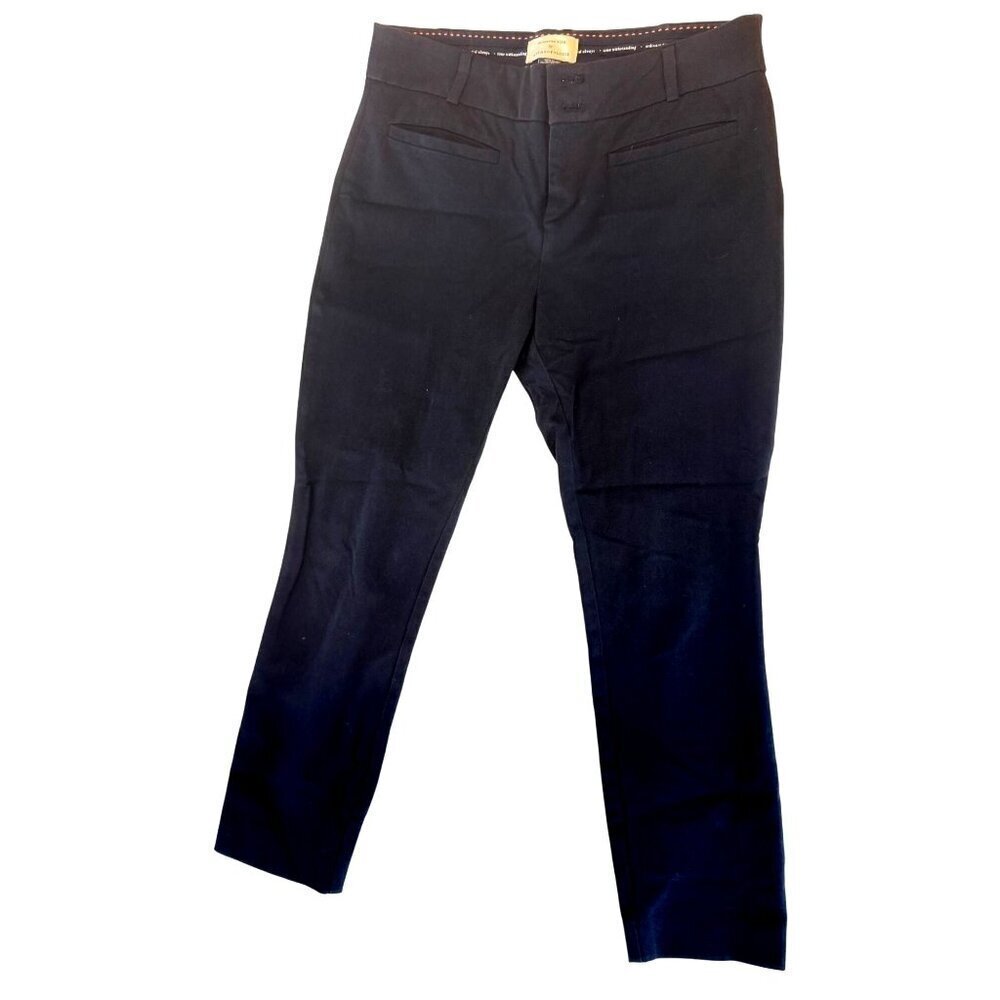 Anthropologie The Essential Slim Trousers Black Pants Sz 10 Chic Classy EUC
